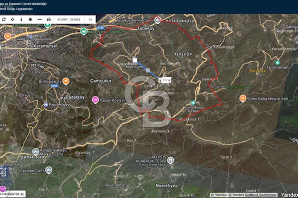 KOCAELİ KARAMÜRSELDE YOLA CEPHELİ DENİZ MANZARALI SATILIK ARAZİ