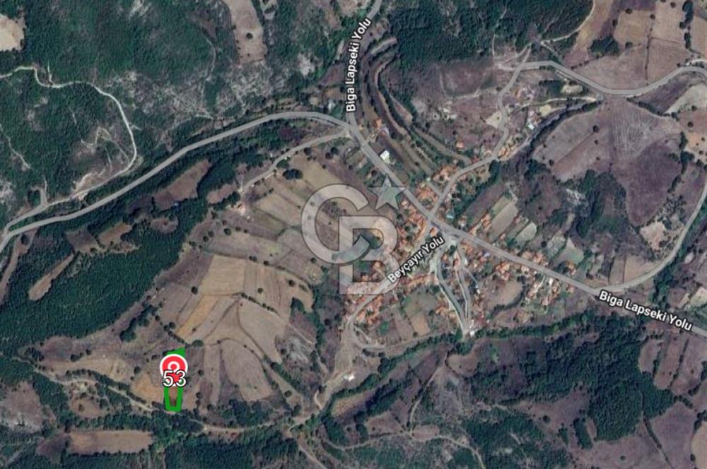 ÇANAKKALE LAPSEKİ BEYÇAYIR KÖYÜ SATILIK 2967 m2 SATILIK ARSA