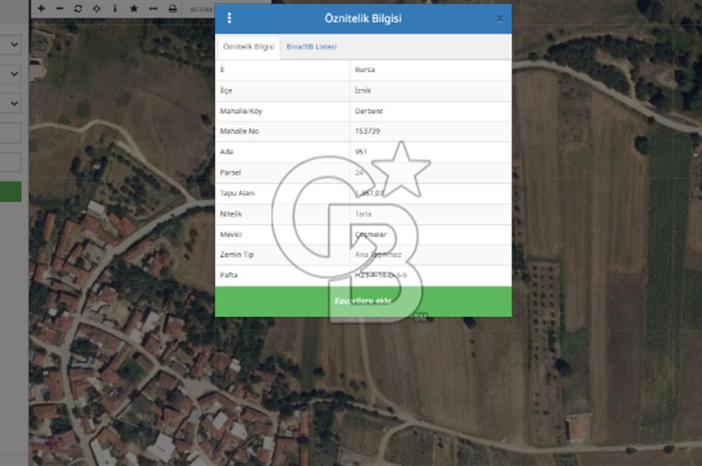 İZNİK DERBENT'TE GÖL MANZARALI YOLU OLAN SATILIK TARLA