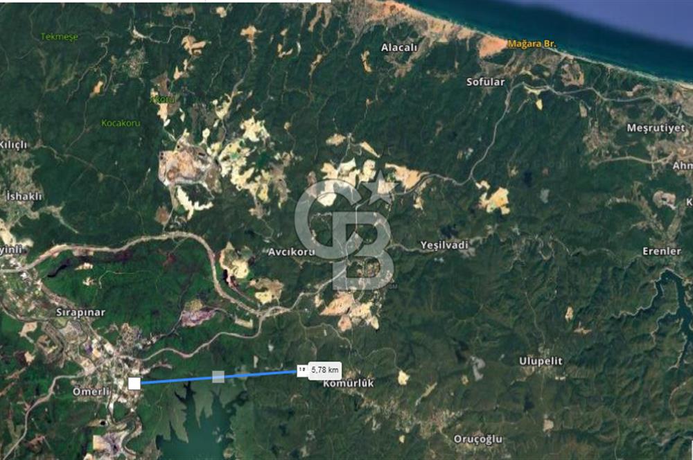 CB'DAN ŞİLE KÖMÜRLÜK,8.595M2, MÜSTAKİL, YOLA CEPHE SATILIK ARAZİ