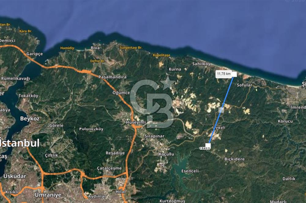 CB'DAN ŞİLE KÖMÜRLÜK,8.595M2, MÜSTAKİL, YOLA CEPHE SATILIK ARAZİ