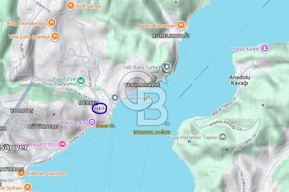 SARIYER MERKEZ, 186M2 DENİZE 200M,MÜSTAKİL ARSA, ÜZERİNDE DÜKKAN