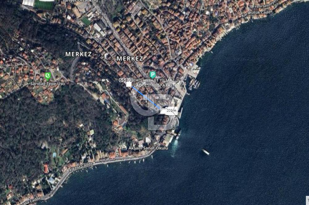 SARIYER MERKEZ, 186M2 DENİZE 200M,MÜSTAKİL ARSA, ÜZERİNDE DÜKKAN
