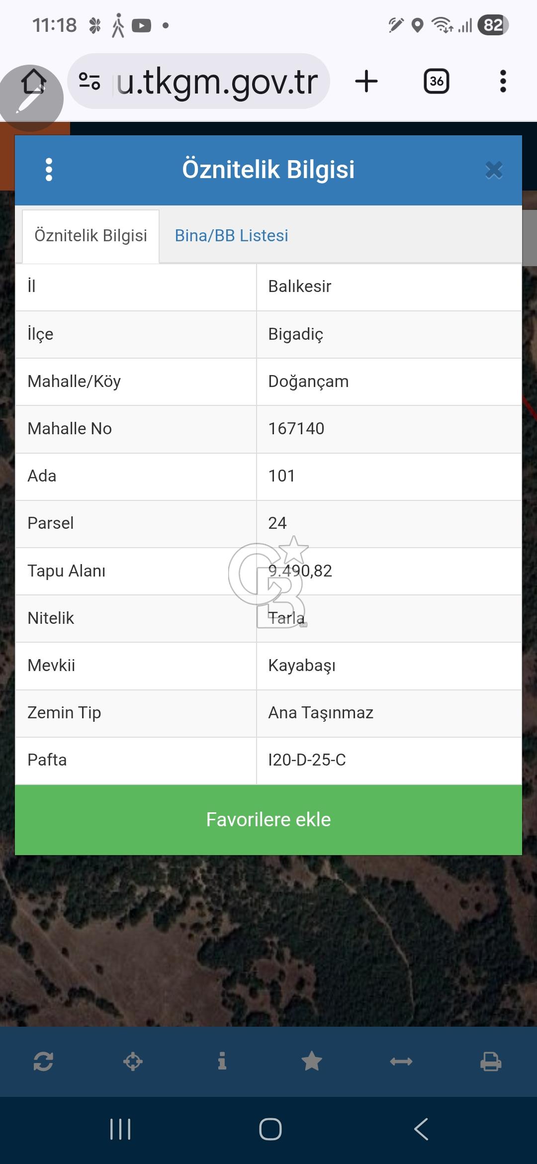 BİGADİÇ DOĞANÇAM DA YATIRIMLIK TARLA