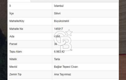 İSTANBUL SİLİVRİ'DE SATILIK TARLA