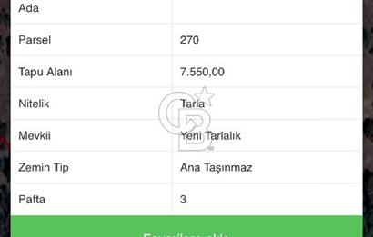CB CITY'DEN YUKARI KALABAK KÖY'ÜNDE SATILIK TARLA