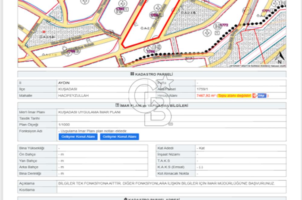 KUŞADASI MERKEZDE DENİZ MANZARALI SATILIK VİLLA İMARLI ARSA