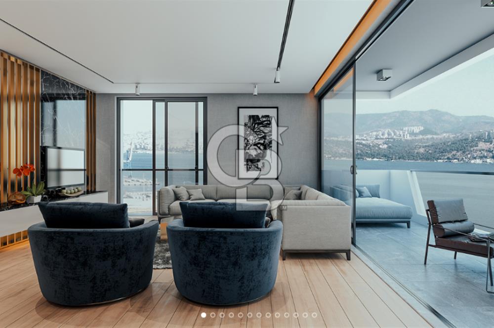 İzmir İnci Smyrna'da Deniz Manzaralı Satılık 1+1 Daire