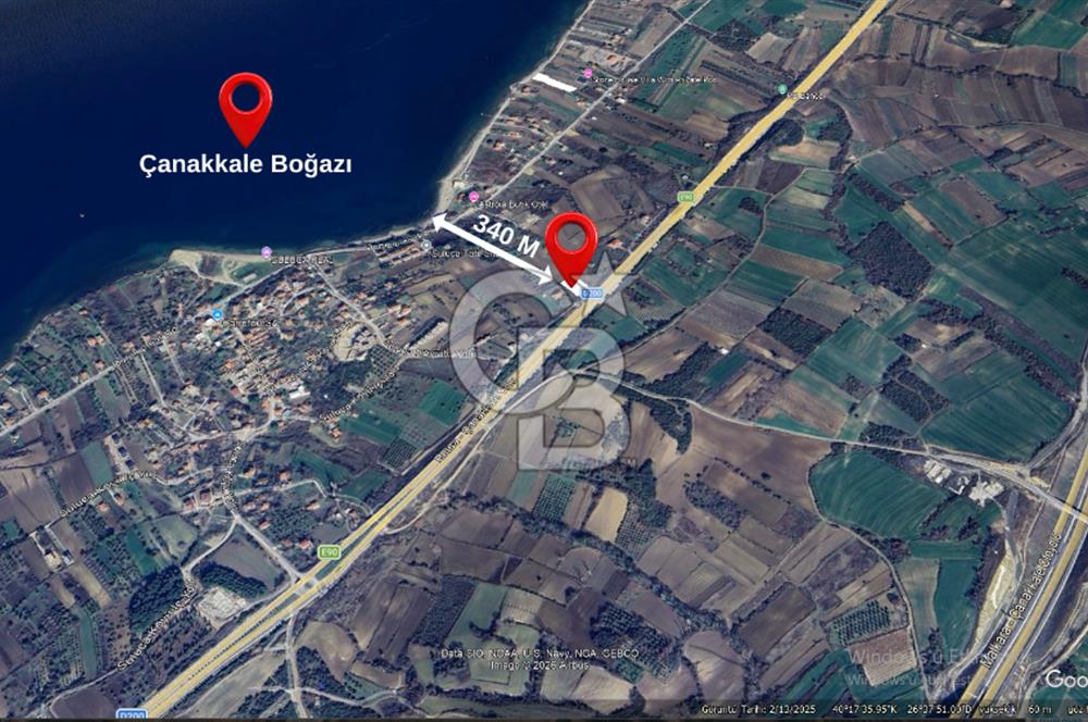 ÇANAKKALE LAPSEKİ SULUCADA BOĞAZ MANZARALI VİLLA İMARLI ARSA