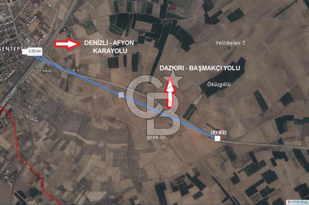 Afyon-Dazkırı Esentepe Mah.Başmakçı Yolu Yanı 1.968 m² Fırsat Satılık Tarla