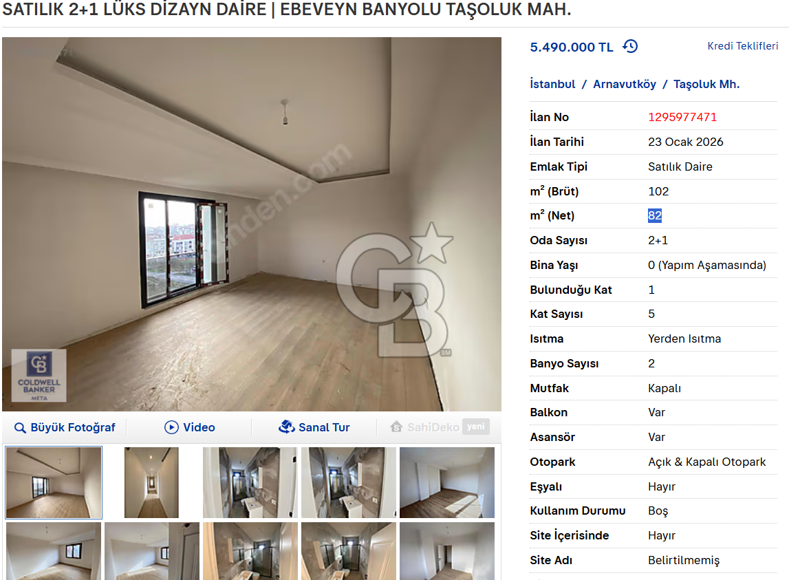 SATILIK 2+1 LÜKS DİZAYN DAİRE | EBEVEYN BANYOLU TAŞOLUK MAH.