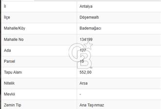 DÖŞEMEALTI BADEMAĞACINDA SATILIK ARSA - 1 - 331971
