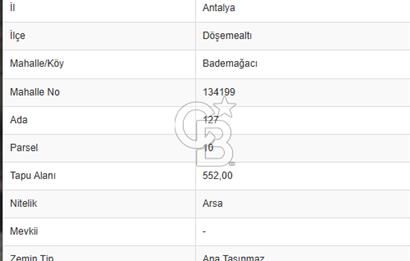 DÖŞEMEALTI BADEMAĞACINDA SATILIK ARSA