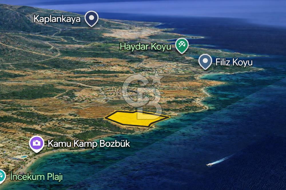 Muğla Bozbük Bölgesinde Denize Sıfır Turizm Planlama Alanında Satılık Büyük Parsel Arazi