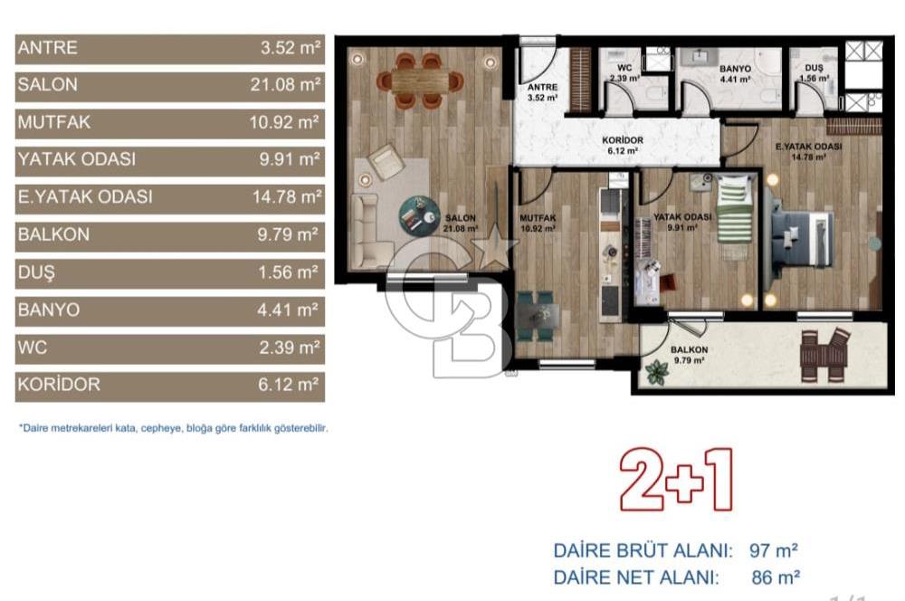 SARAYCIK PEKTANE PRESTİJ KONUTLARINDA YIL SONU TESLİM 2+1 SIFIR DAİRE