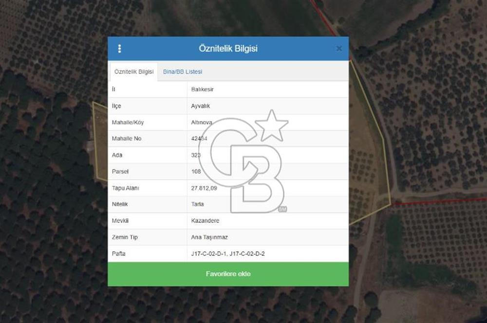 CB KİNG'DEN AYVALIK/ALTINOVA MAHALLESİ SATILIK TARLA/ZEYTİNLİK
