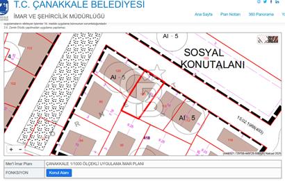 ÇANAKKALE MERKEZ CEVATPAŞA MAHALLESİNDE KAT KARŞILI ARSA