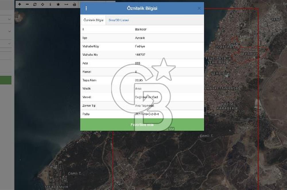 Ayvalık Merkez Satılık Deniz Manzaralı Arsa