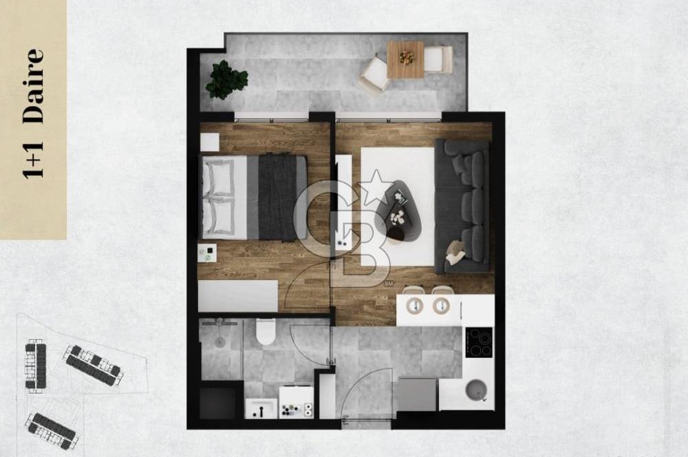 ÇİĞLİ'DE SİTE İÇİNDE SATILIK 1+1 DAİRE