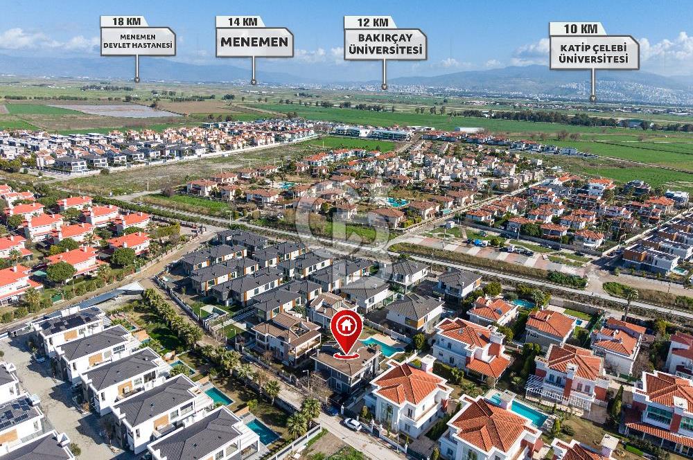 SASALI ÜÇ KONAKLAR SİTESİ’NDE HAVUZ CEPHELİ SATILIK 5+1 VİLLA