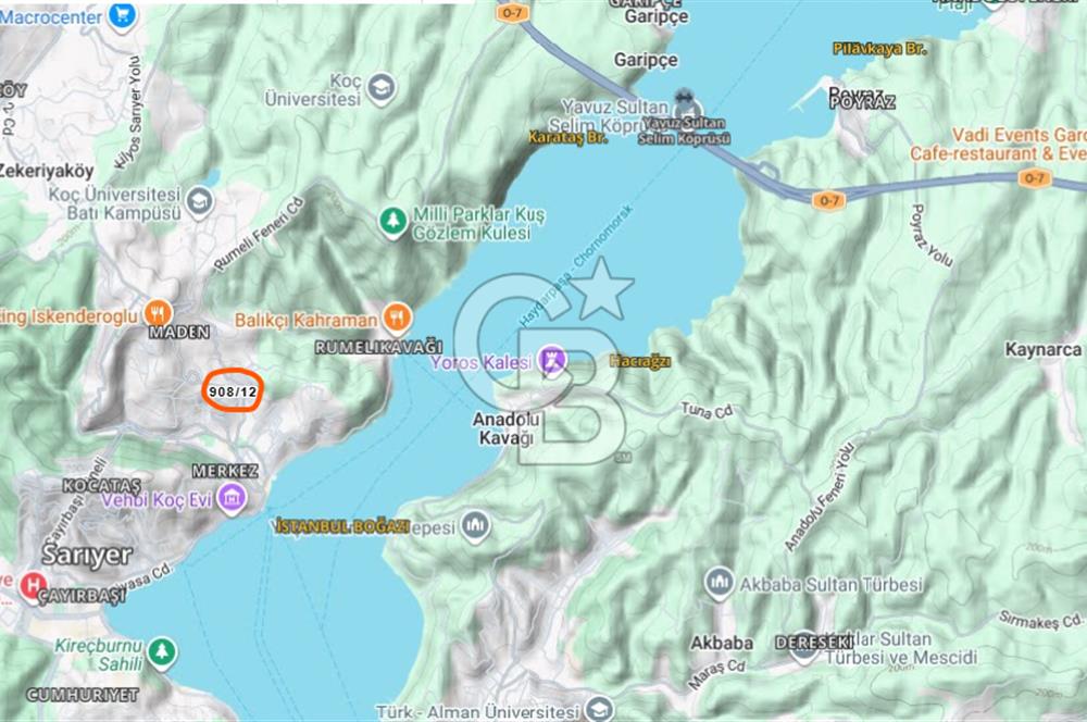 CB'DAN SARIYER MERKEZ MADEN, 82M2, MÜSTAKİL, DENİZE 750M ARSA