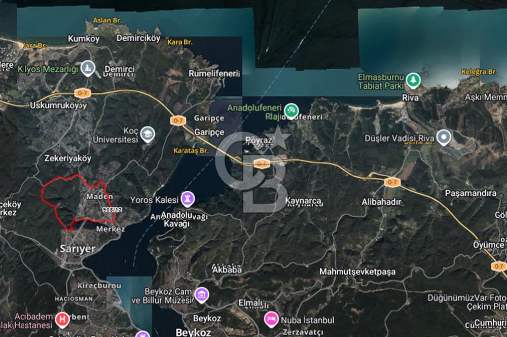 CB'DAN SARIYER MERKEZ MADEN, 82M2, MÜSTAKİL, DENİZE 750M ARSA