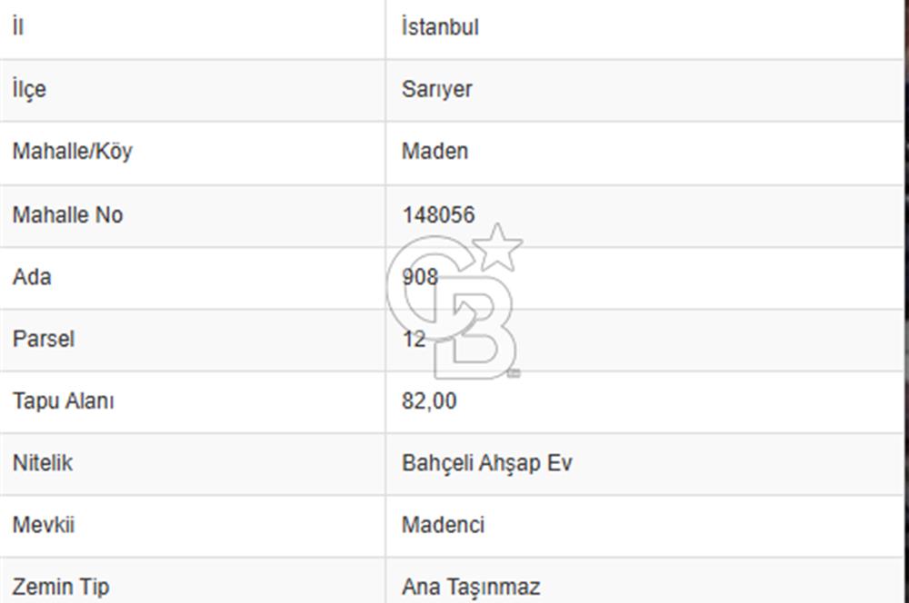CB'DAN SARIYER MERKEZ MADEN, 82M2, MÜSTAKİL, DENİZE 750M ARSA