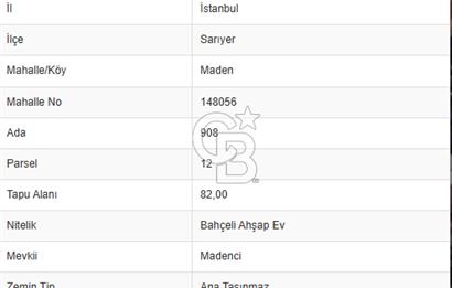 CB'DAN SARIYER MERKEZ MADEN, 82M2, MÜSTAKİL, DENİZE 750M ARSA