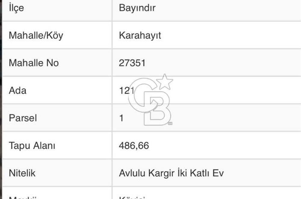 İzmir Bayındır Karahayıt Satılık 2+1 Müstakil Ev Ve Arsası
