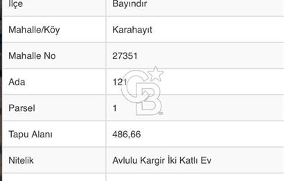 İzmir Bayındır Karahayıt Satılık 2+1 Müstakil Ev Ve Arsası