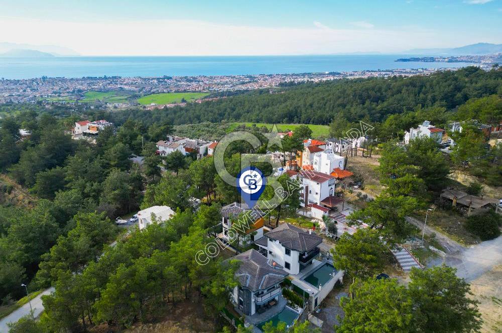 SOĞUCAK KUŞADASI’NDA SATILIK  DENİZ MANZARALI HAVUZLU AKILLI EV SİSTEMLİ 2+1 VİLLA
