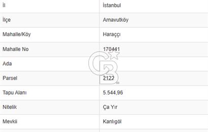 Arnavutköy haraççı türkköşede satılık tarla