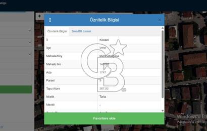 İzmit Mehmetalipaşa'da 3 kat imarlı 367 m2 arsa
