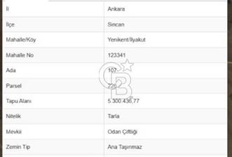 Sincan Yenikent İlyakut’ta Konum Avantajlı Yatırım Fırsatı Tarla  - 6 - 333904