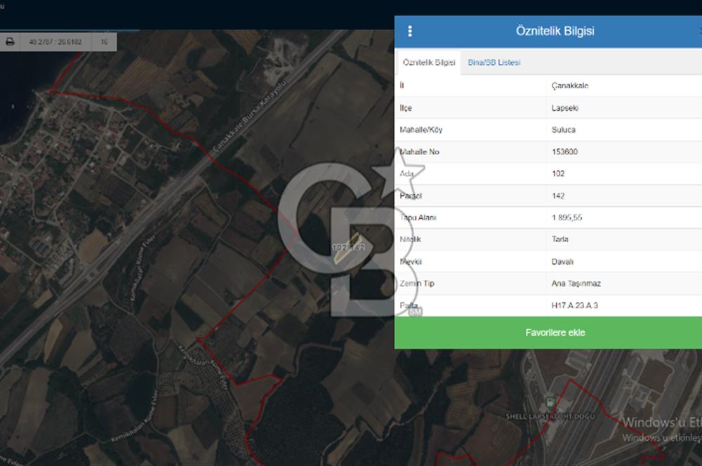 ÇANAKKALE SULUCADA SATILIK TARLA