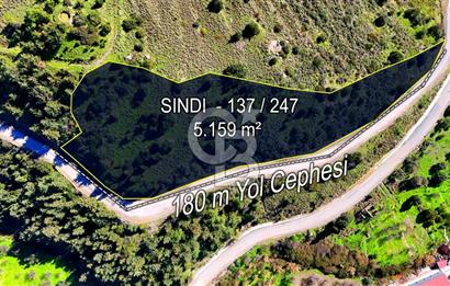 Datça Sındı Köyü'nde 5.159 m² Yol Cepheli ve Manzaralı Tarla 
