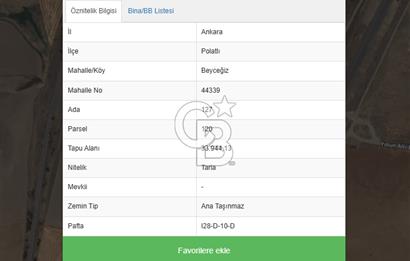 ANKARA POLATLI ARASI BEYCEĞİZ ULU YOL MEVKİ ANA YOLA YAKIN TARLA
