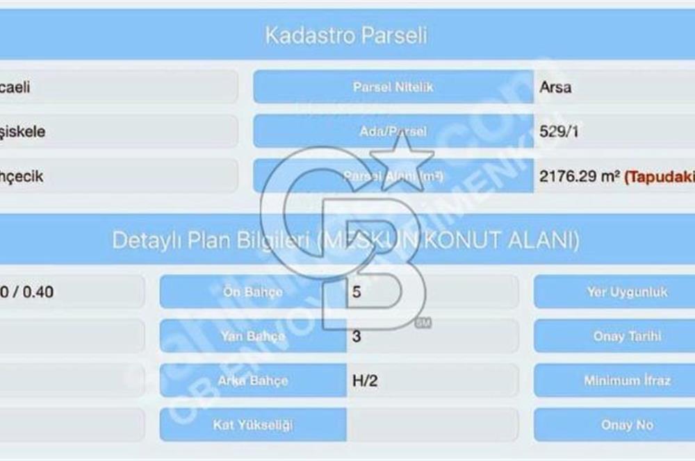 CB ENVOY'dan Bahçecik'te Taş Duvarı Yapılı 544m2 İmarlı Arsa
