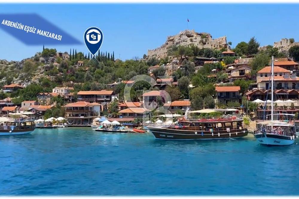 Antalya Demre Kaleköy Üçağız da Muhteşem 928 m2 Arsa ve Taş Ev