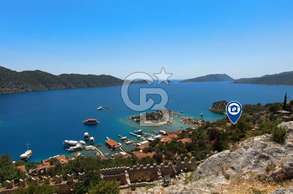 Antalya Demre Kaleköy Üçağız da Muhteşem 928 m2 Arsa ve Taş Ev