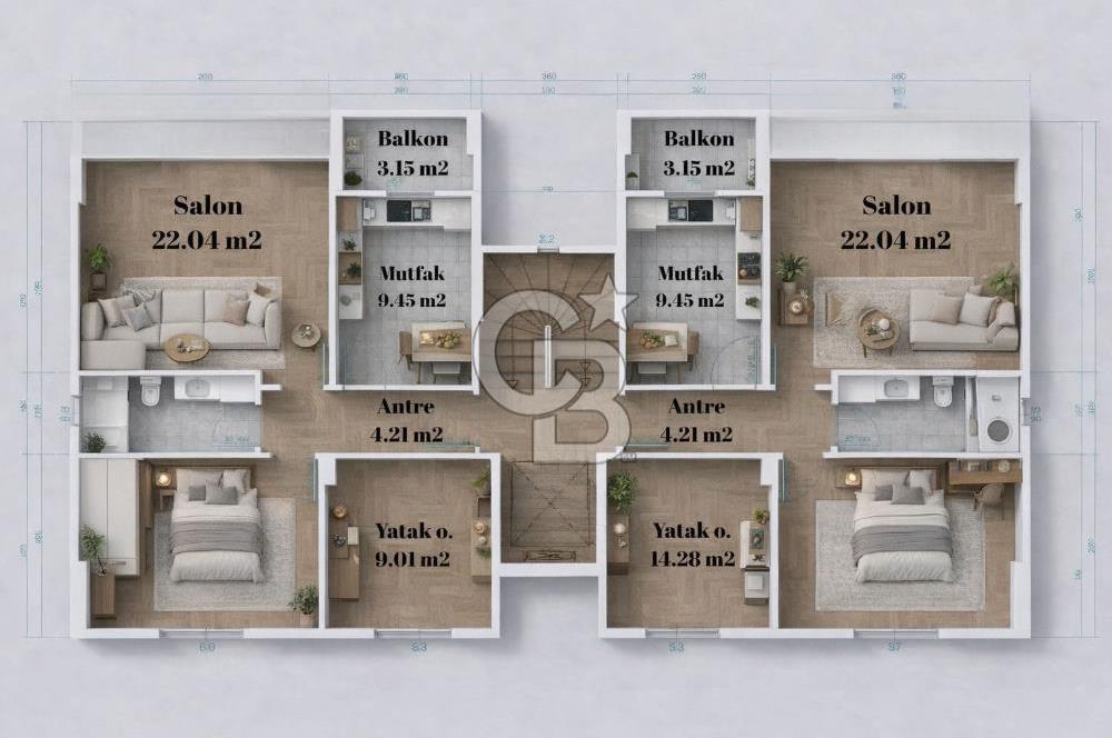 KARTAL SOĞANLIKTA TOKİYE KOMŞU GENİŞ 2+1 