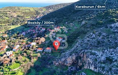 İzmir Karaburun Bozköy'de Satılık 506 m2 Kagir Ev ve Bahçe