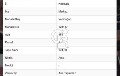 YATIRIM FIRSATI !!!! KIRIKKALE MERKEZ DE SATILIK ARSA