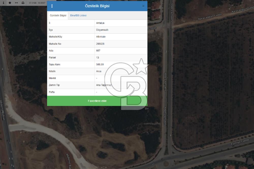 DÖŞEMEALTI ALTINKALE'DE 1000 M2 SATILIK ARSA