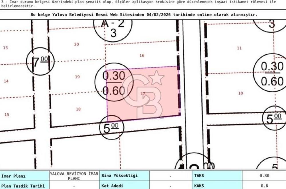 YALOVA MERKEZ DE SATILIK 2 KAT KONUT İMARLI DENİZ MANZARALI ARSA