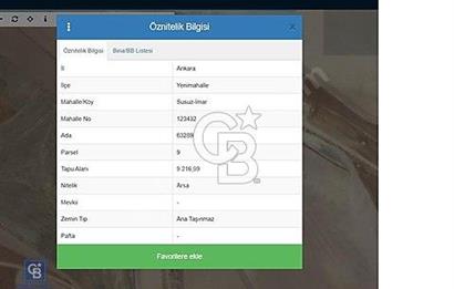 YENİMAHALLE SUSUZ İMAR BÖLGESİNDE 818 m² İMARLI YATIRIMLIK