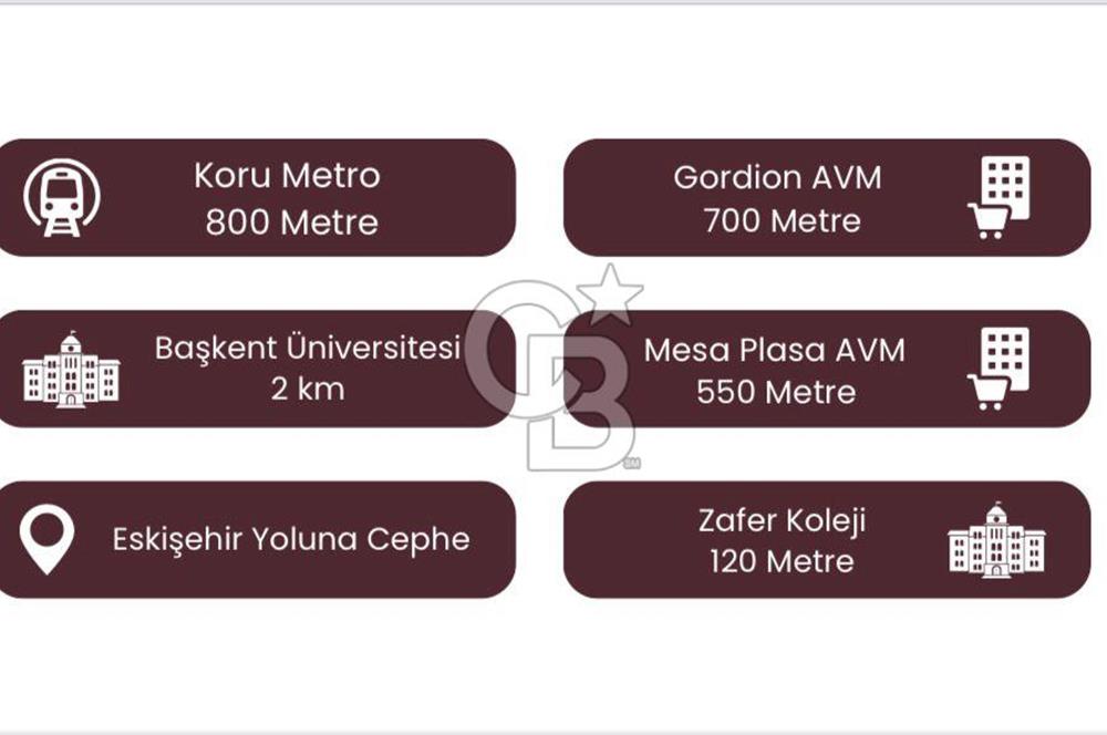 EŞKİŞEHIR YOLUNA CEPHE / GORDİON AVM KARŞISI / 2+1 OFİS VE DAİRE