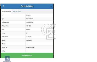 YENİMAHALLE SUSUZ İMAR BÖLGESİNDE 55 m² SPOR ALANI İMARLI