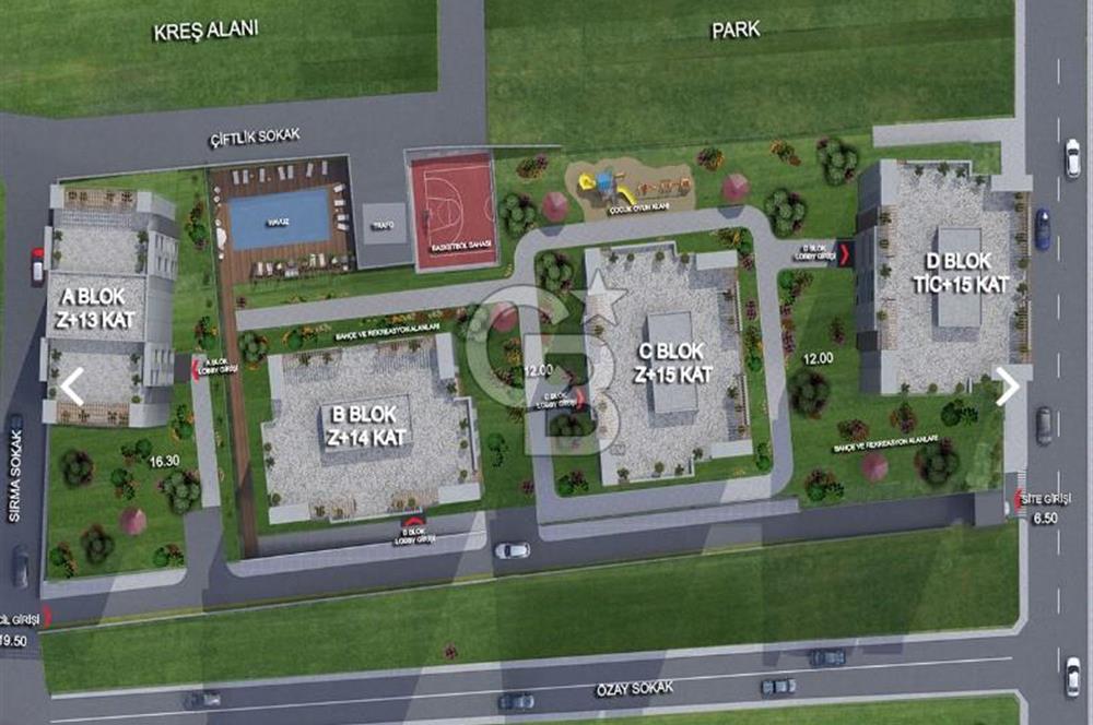 Paradise Güneşli'de, Şerefiyeli, Özel Mimari, Satılık 3+1 Daire