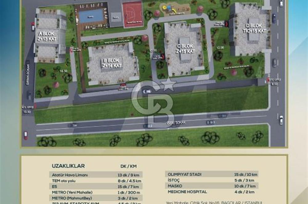 Paradise Güneşli'de, Şerefiyeli, Özel Mimari, Satılık 3+1 Daire